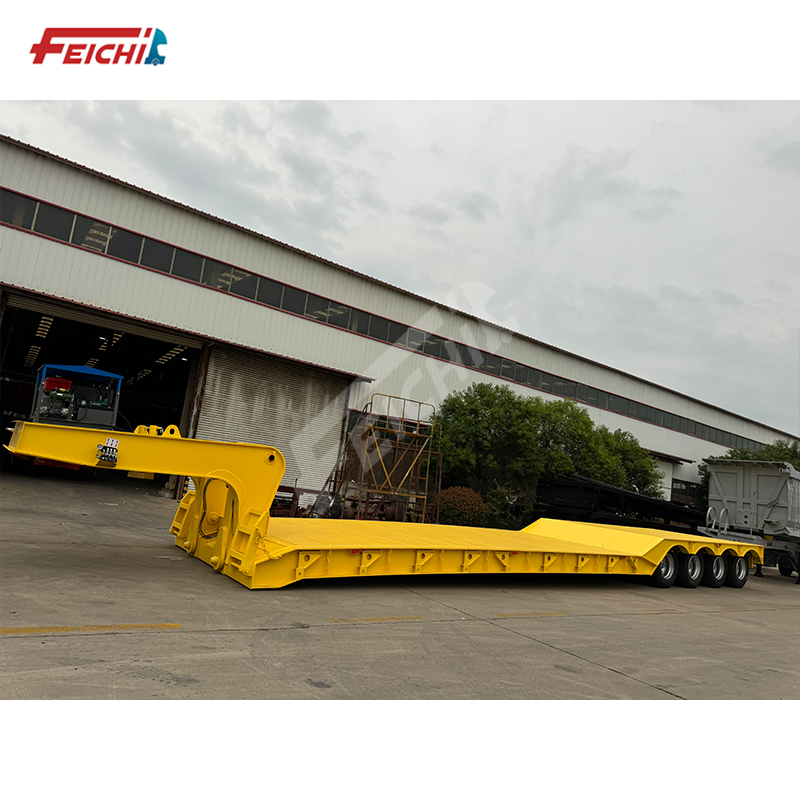 feichi 4-axle lowbed for long-distance transport Gooseneck Transport Container   