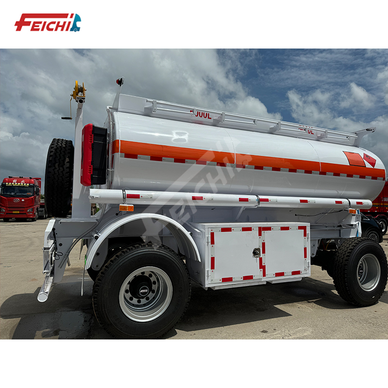 2 Axle Towbar Tanker Carbon Steel 10,000 Liters Fuel Oil Diesel Gasoline Tanker Semi Trailer