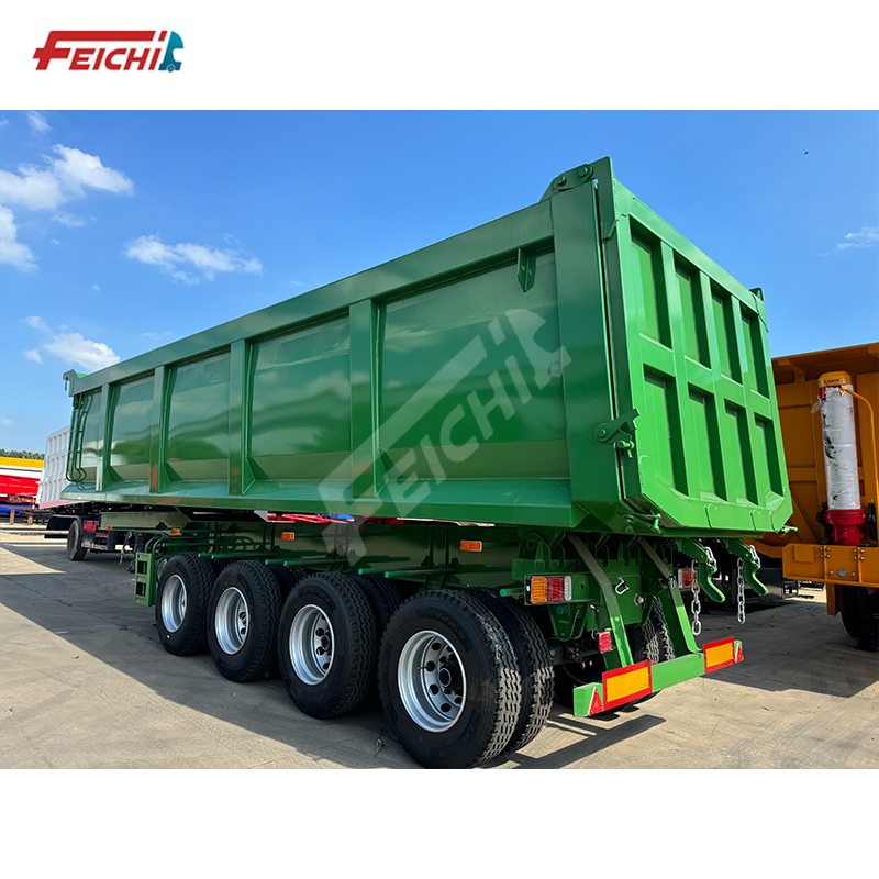 4 Axle Rear Mounted Rectangular Tipping Semi Trailer