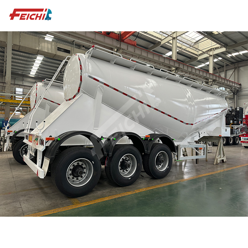 3 Axle 35 Cubic Steel 3 Bin Bulk Cement Trailer Powder Concrete Tanker