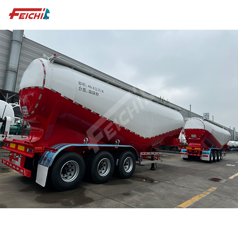 3 Axle 50 Cbm Large Capacity Bulk Cement Trailer Tanker Powder Truck Trailer Fly Ash Cement Tank Tra