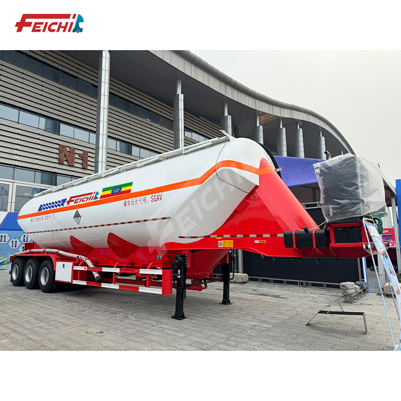 3 Axles Steel Vertical Cement Tank Truck Fly-Ash Powder Flour Concrete Bulk Tanker Semi Trailer