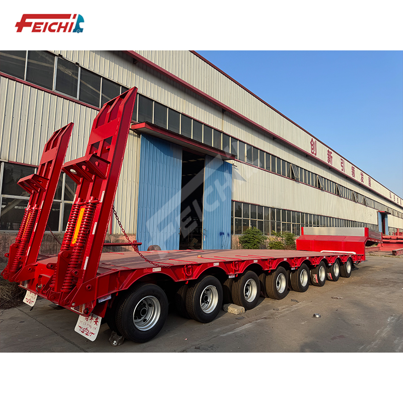 8 Axle 80/100Tons Gooseneck Lowbed Trailer Heavy Duty Equipment Machinery Lowboy Semi Trailer