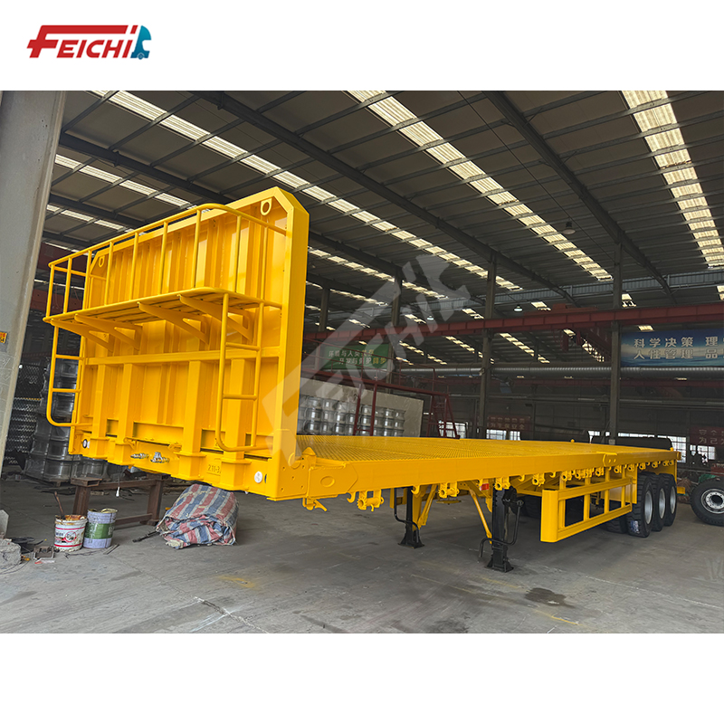 3-axle flatbed semi-trailer with front b