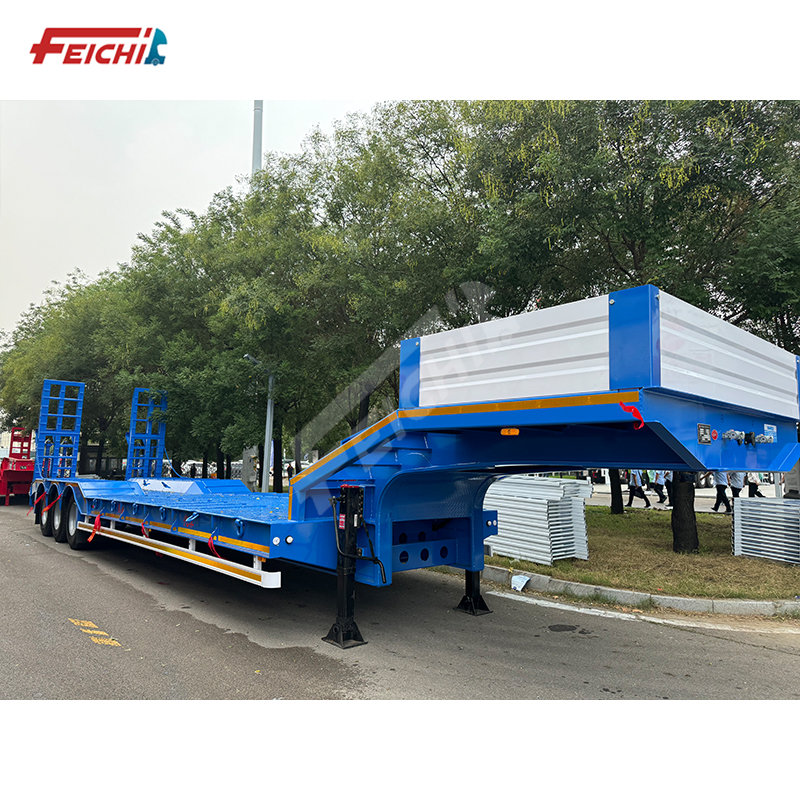 3 Line 6 Axle Lowbed Semi-Trailer Customised Gooseneck Design Transport Heavy Goods Container Low Fl