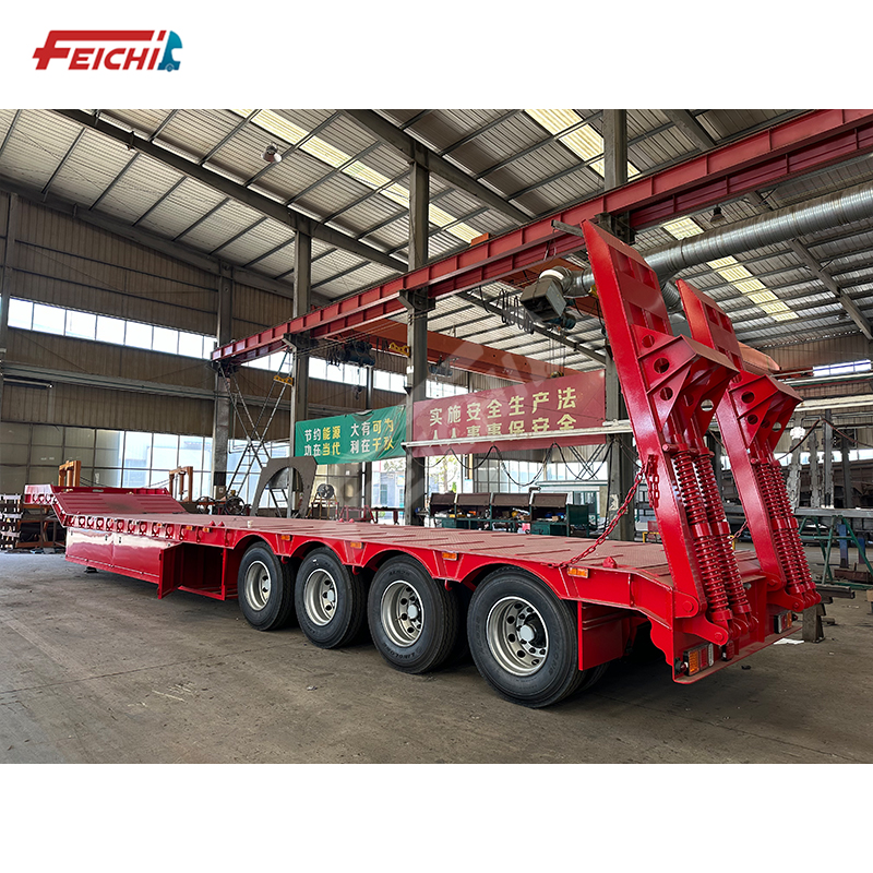 Heavy Duty 4 Axle 80 Tons Transport Container Cargo Equipment Machinery Machinery/Hydraulic Ladder L