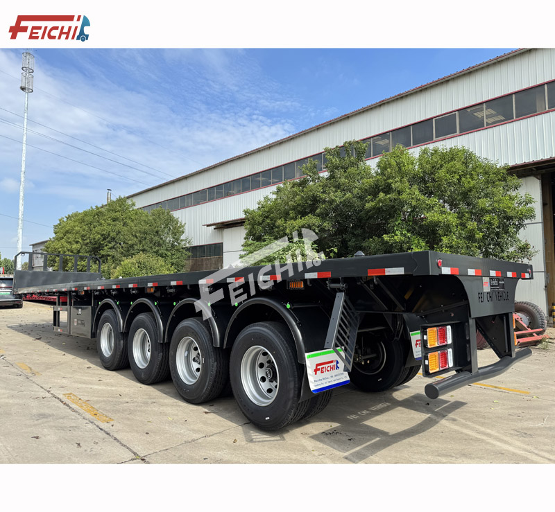 4 Axle Flatbed Semi-Trailer 80 Tons Tran