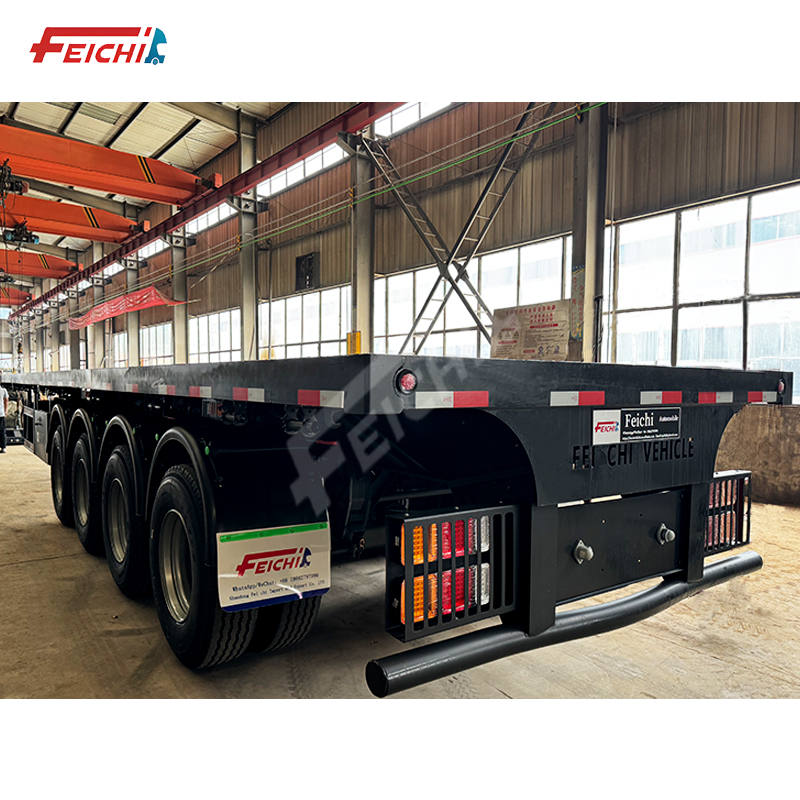 4 Axle Flatbed Semi-Trailer 80 Tons Tran