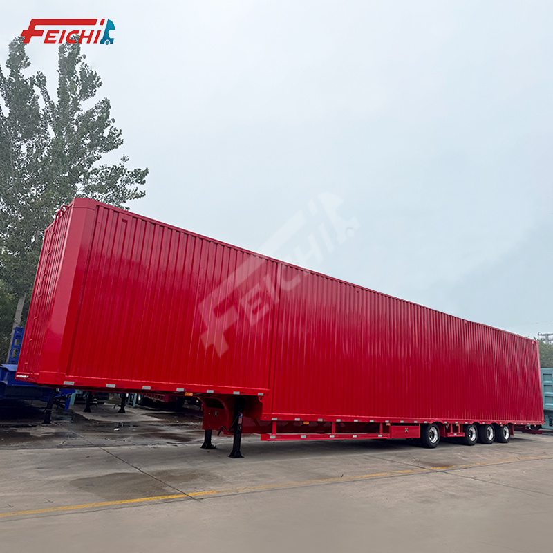 Factory Supply 4 Axles 130 Cubic Van Box Semi-Trailer Shipping Cargo Box Semi Trailer