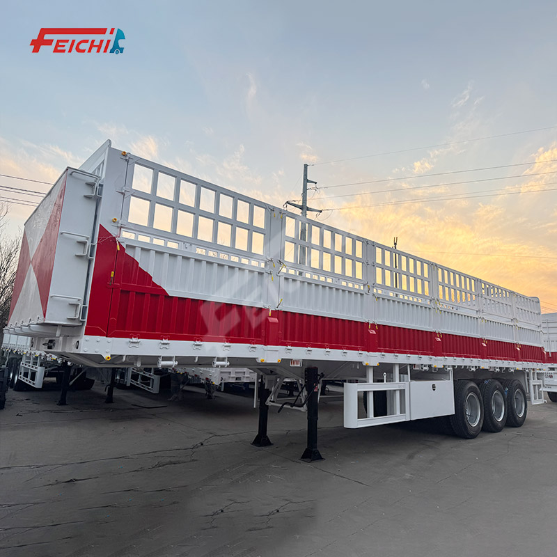 3 Axles 80-100Tons High Sidewall Semi-Trailer Transport Cargo Grain Corn Semi Trailer High Side Wall