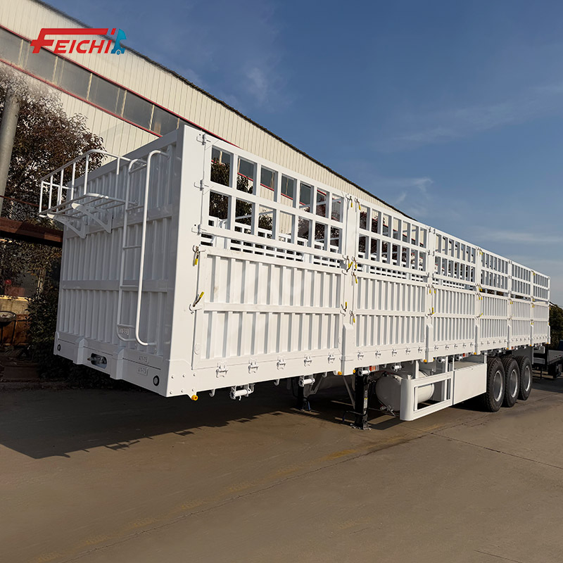 3 Axles Side Wall Trailer Bulk Cargo Corn/Rice/Cotton Transportation Heavy 80Ton Drop Side Sidewall 