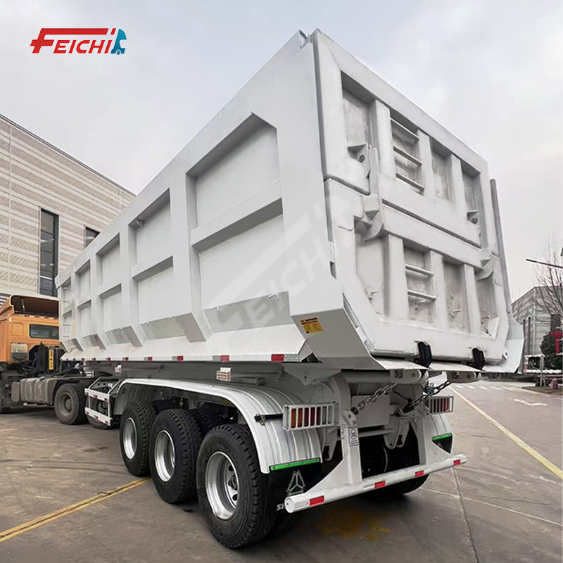 New 3 Axle U Shaped Dump Semi Trailer Rear Dump Tilt Semi Trailer Transport Sand Coal Ore for Sale i