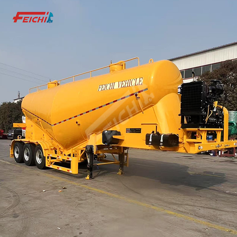 3 Axles 40 Ton Bulk Cement Tanker Trailer Transport Fly Ash Powder Flour Dry Bulk Cement Tank Semi T
