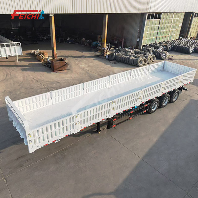 Tri Axle Side Board Sidewall Semi Trailer with Enclosed Side Wall Bulk Cargo Transport Semi Trailer