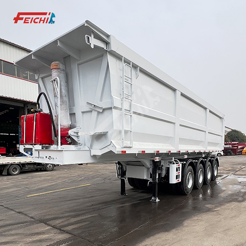 Hydraulic 4 Axle U Type Rear Dump Semi Trailers 80Tons Dump Tipper Trailer Rear Tipping Semi Trailer