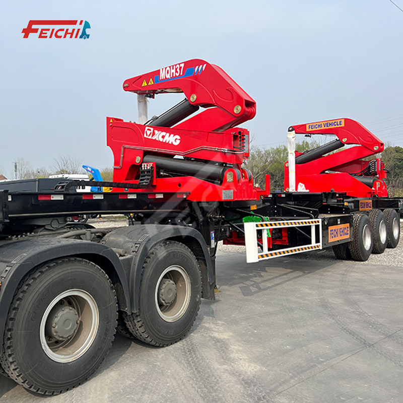 Self Loading Semi-trailer Side Lifter Crane Trailer Lifting Side Loader  for 20ft 40 ft Container Lo