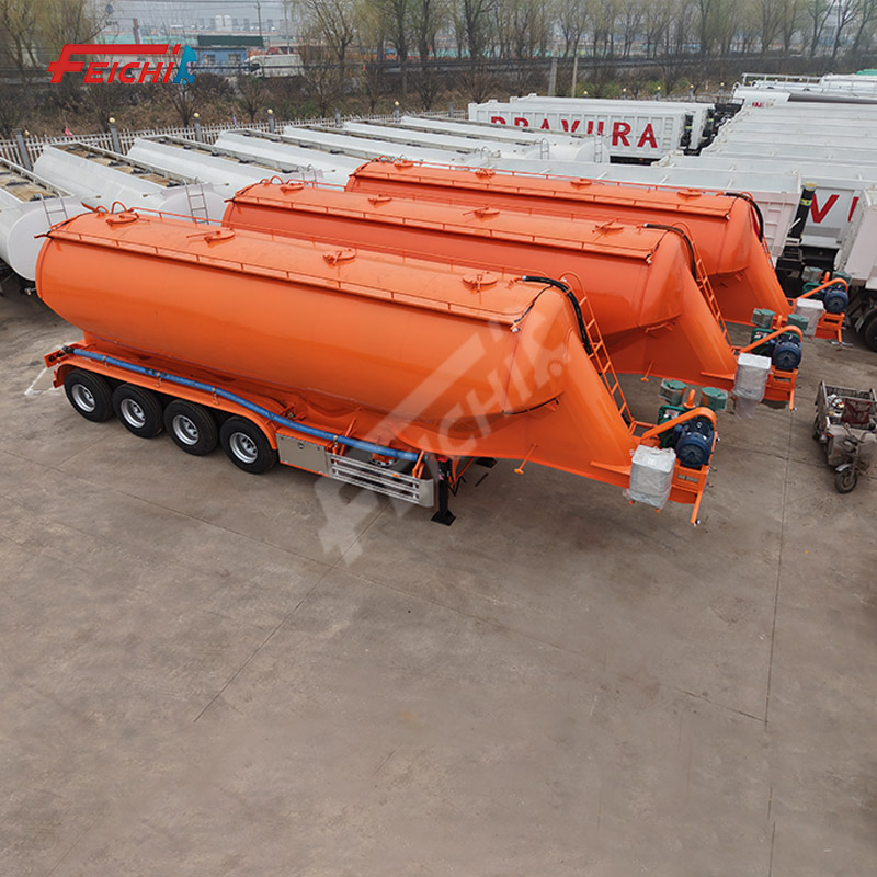4 Axle 4 Cones Cement Tanker Trailer Diesel Engine Dry Fly Ash Bulk Cement Tank Semi-Trailer