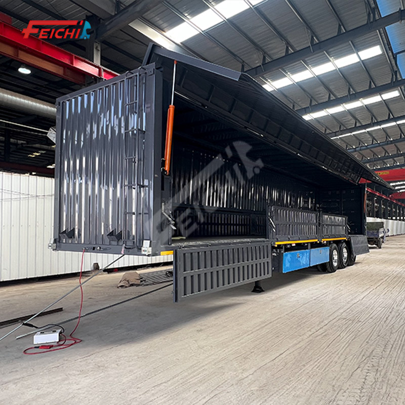 Wing Van Semi Trailer 3 Axles Aluminum Alloy Cargo Transport Side Wing Enclosed Cargo Semi Trailer