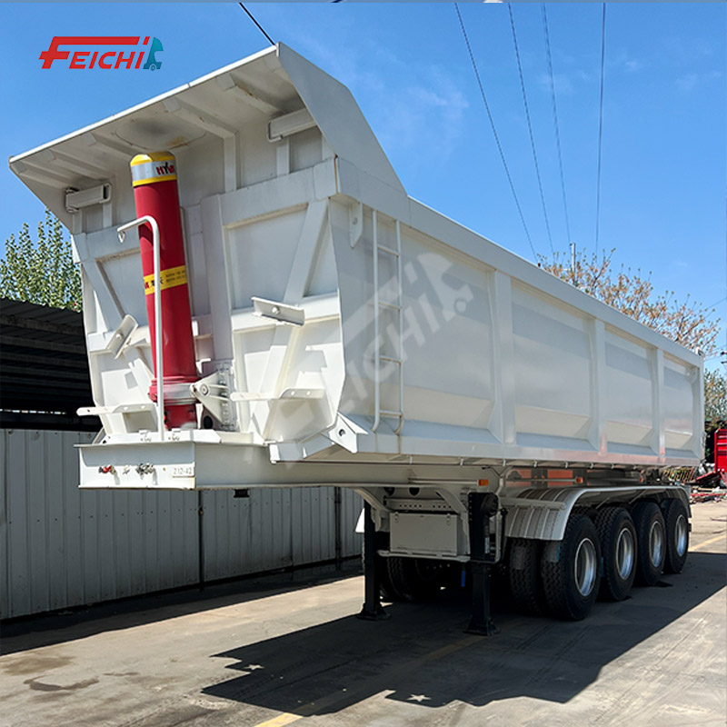 FeiChi 4 Axle Dump Semi Trailer U Shape Hydraulic 80 Tons Transport Coal Stone Rear Dump Semi-Traile