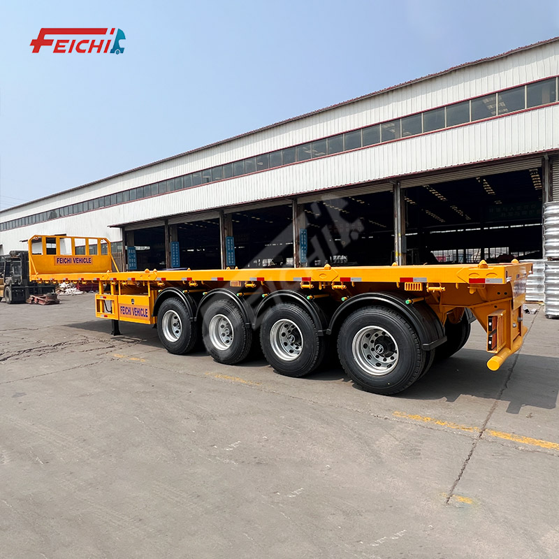 Factory Direct 80 Ton 4 Axle Flatbed Semi Trailer Heavy Duty Container Transport Flatbed Trailer