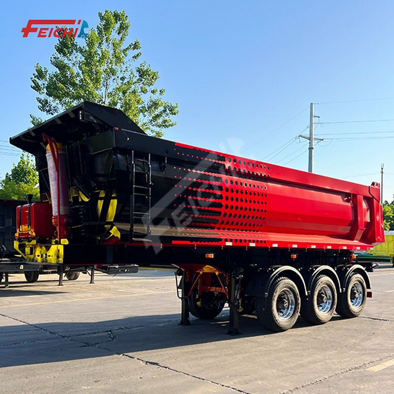 3 Axle 30 Tons Rear Dump Semi Trailer Bulk Cargo Transport Rear Dump Semi-Trailer for Sale