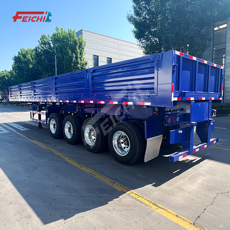 Factory Price 4 Axle Sidewall Semi Trailer Load 50-60Tons Cargo Semi Trailer Side Wall Truck Trailer
