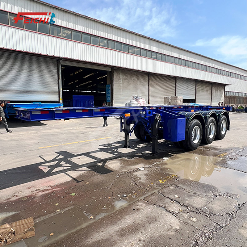 3 Axle 40FT 40 Tons Frame Semi-trailer Skeleton Semi Trailer for Standard Container Transport