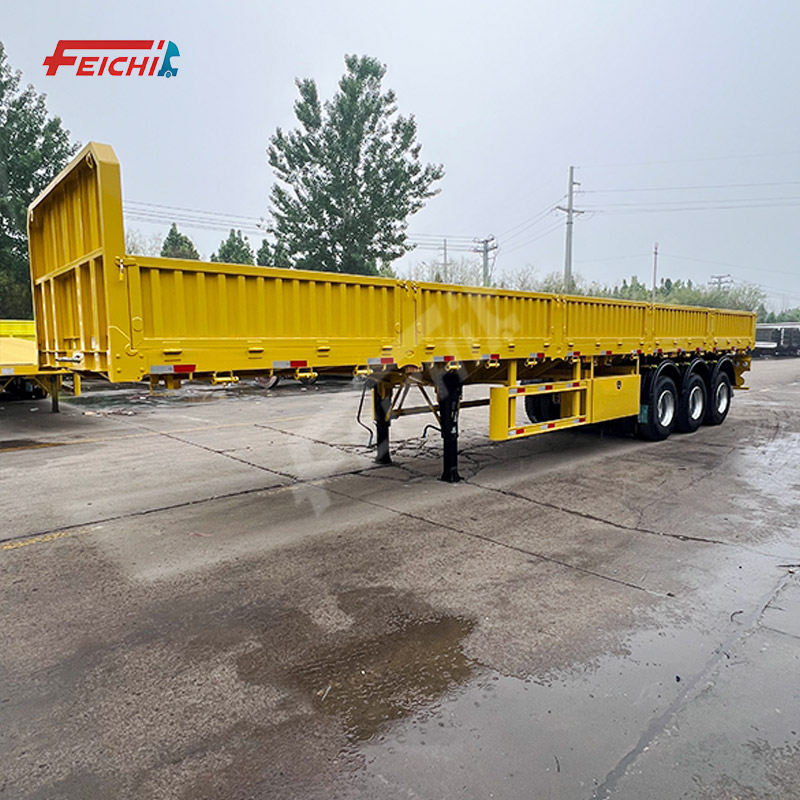 3 Axle Sideboard Sidewall Semi Trailer Bulk Cargo Transport 60Tons Side Wall Trailer