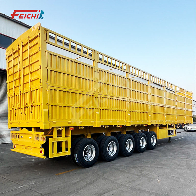 Durable 5-Axle 100 Ton Bulk Cago Transport Sidewall Semi Trailer Heavy Duty Side Wall Semi-Trailer