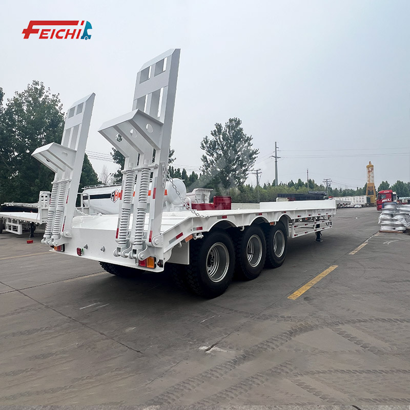 3 Axles 13-meter 60-ton Gooseneck Lowboy Lowbed Low Bed Semi Trailer Transport Heavy Equipment Low B