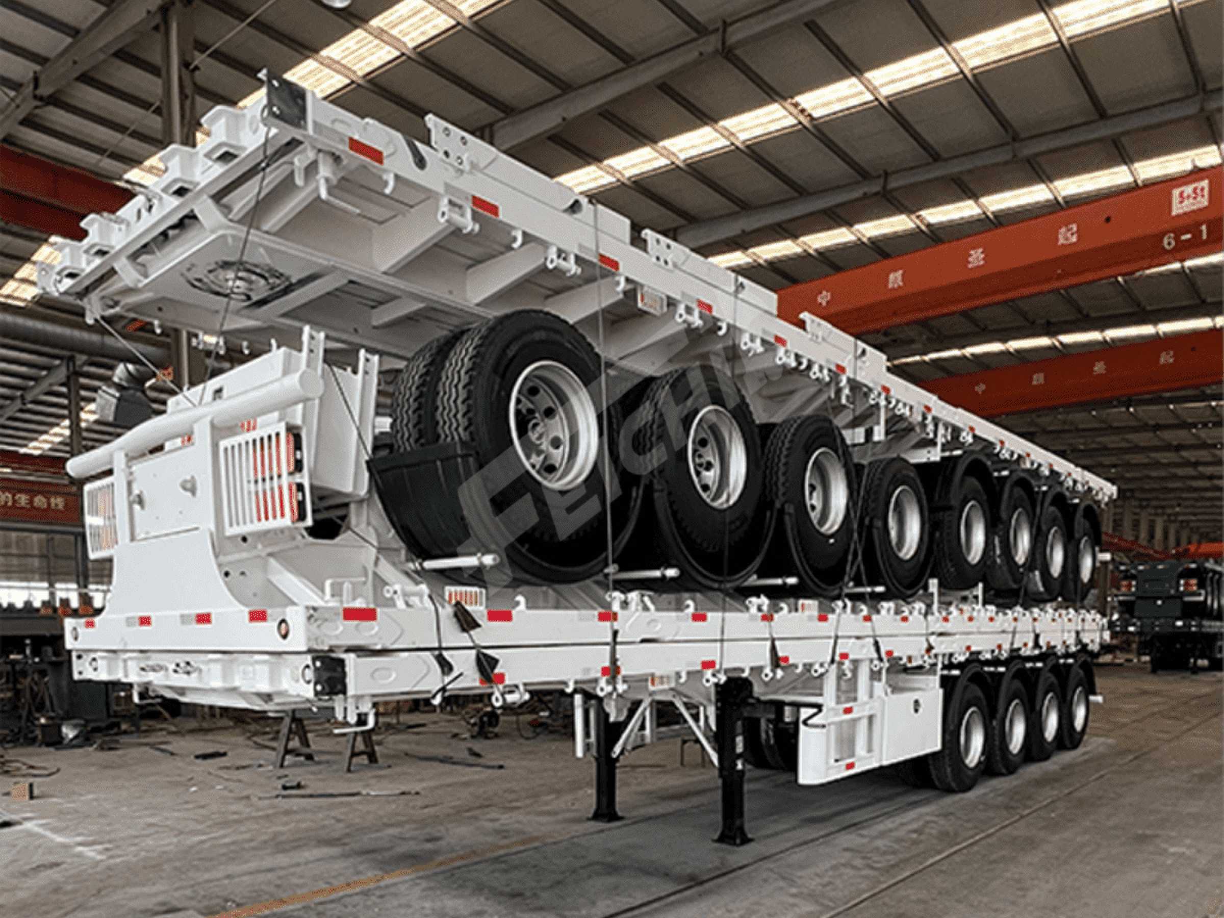 4-axis Flatbed Semi Trailer sent to Qatar