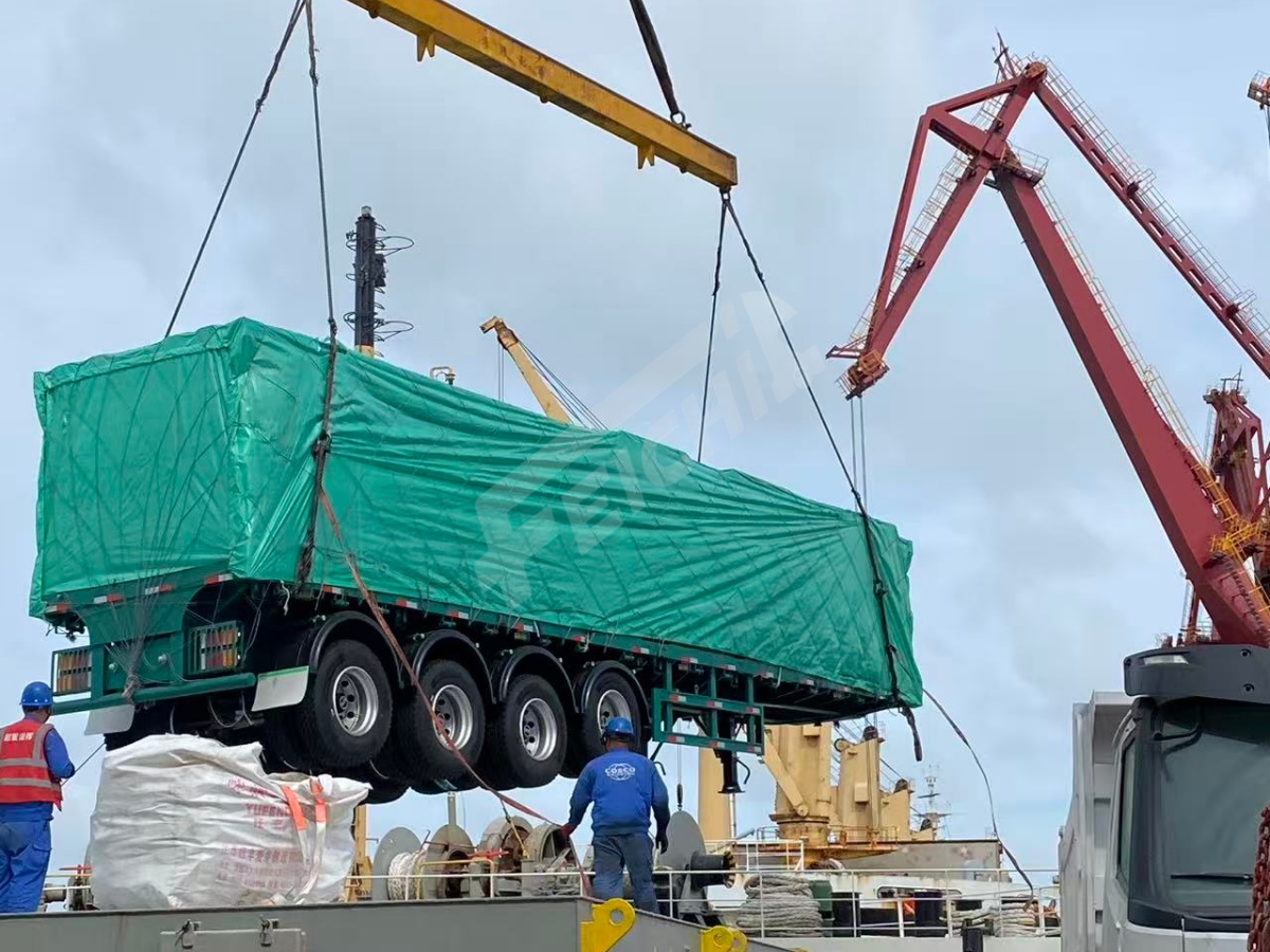 4-axis flatbed semi-trailer sent to Mali