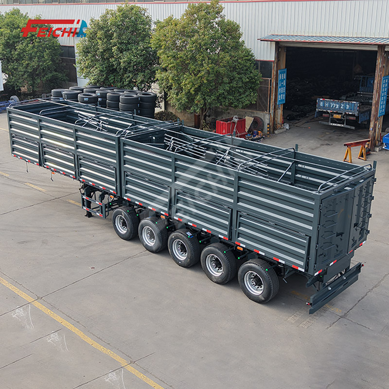FEICHI Steel Side-dump Semi-trailer 5-axle Grain Transport 30T 50T 70T High-quality Steel Bestseller