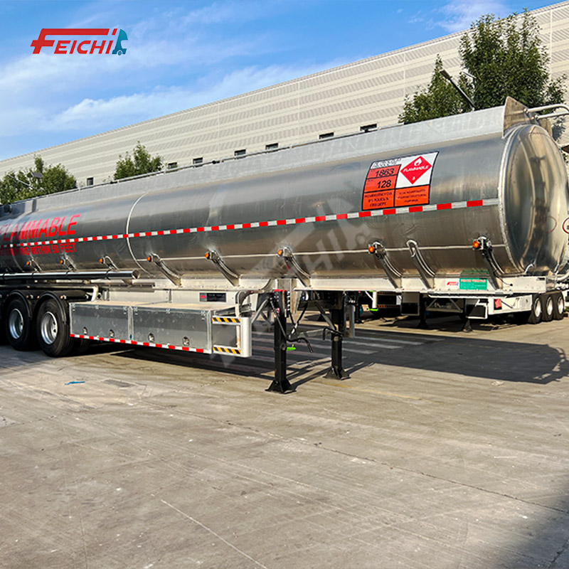40000L Aluminum Oil Tanker Semi Trailer 8 Compartments Fuel Tank Trailer For Diesel Petrol Transport