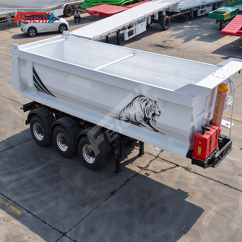 FEICHI 3 axle rear dump semi trailer heavy duty tipper semi trailer for Uzbekistan mining bulk cargo