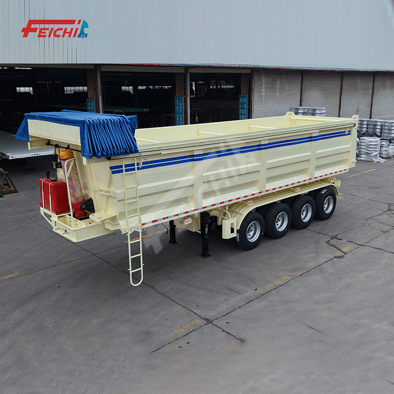 FEICHI 4 axle tipper semi trailer 80 ton